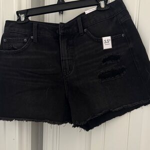 Time and Tru Black Distressed Jean Shorts